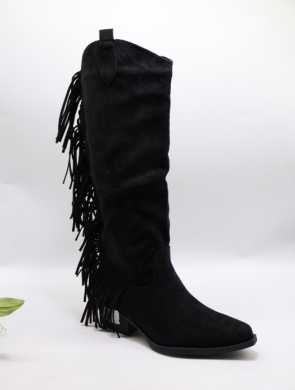 Kozaki damskie na obcasie (36-41) CHC522 BLACK