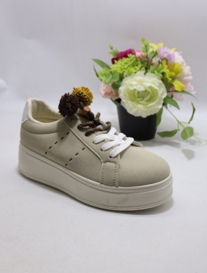 Buty sportowe damskie na płaskim (36-41) C3930 BEIGE