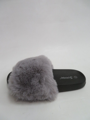 Klapki damskie z futerkiem (36-41) WB02 GREY