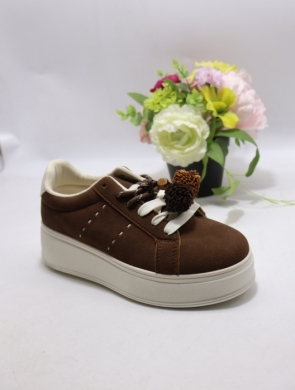 Buty sportowe damskie na płaskim (36-41) C3930 BROWN