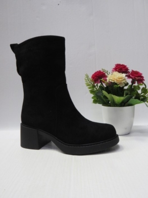 Botki damskie ocieplane na obcasie (36-41) 5755 BLACK