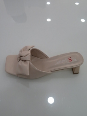 Klapki damskie na obcasie (36-41) T388 BEIGE