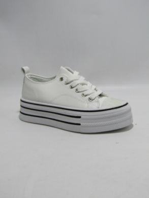 Trampki damskie na płaskim (36-41) SW009 WHITE