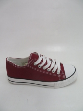 Trampki damskie na płaskim (36-41) 7-B16F BORDO