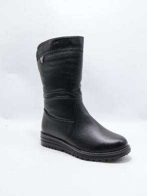 Kozaki damskie ocieplane na płaskim (37-42) 1323 BLACK