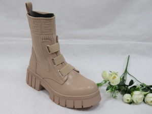 Botki damskie jesienne na koturnie (36-41) QT41 TAUPE