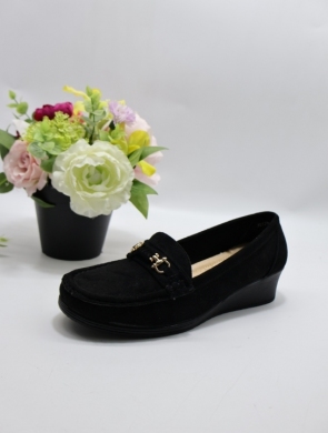 Mokasyny damskie na koturnie (36-41) JS130 BLACK