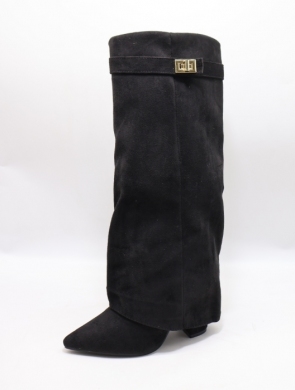Kozaki damskie na obcasie (36-41) 9501A BLACK