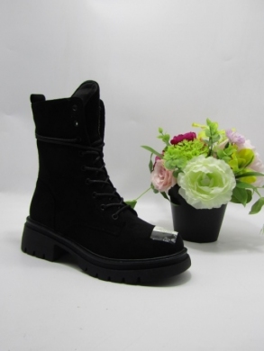 Botki damskie ocieplane na płaskim (36-41) AXHX-69 BLACK