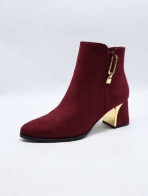 Botki damskie na obcasie (36-41) 1338 WINE
