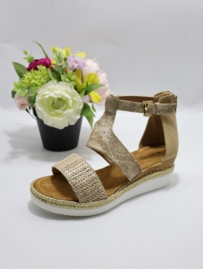 Sandały damskie na koturnie (36-41) F6751 KHAKI