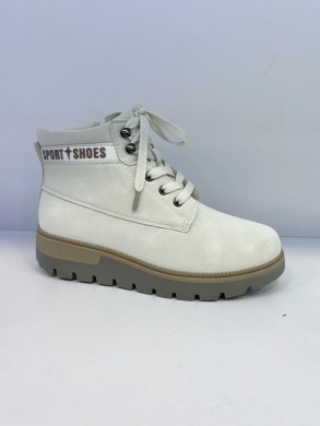 Botki damskie ocieplane na płaskim (36-41) F1013 BEIGE