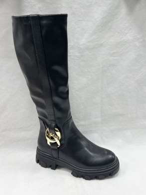 Kozaki damskie na płaskim (36-41) 25152-3 BLACK