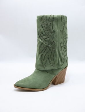Botki damskie na obcasie (36-41) 8356 GREEN