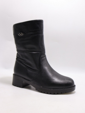 Botki damskie ocieplane na płaskim (36-41) 2401 BLACK