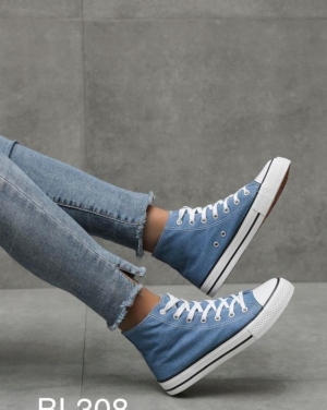 Trampki damskie na płaskim (36-41) BL308 BLUE