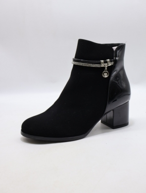 Botki damskie ocieplane na obcasie (36-41) 6085-1 BLACK