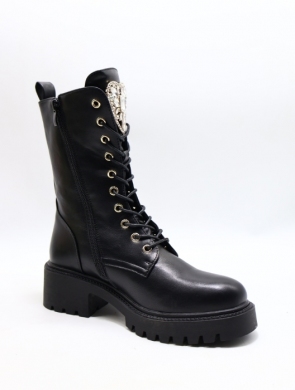 Botki damskie ocieplane na obcasie (36-41) 5817 BLACK