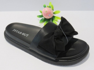 Klapki damskie na płaskim (36-41) ZYTX22049 BLACK