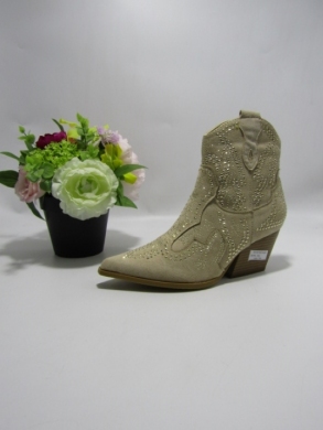 Botki damskie na obcasie (36-41) 9676A BEIGE
