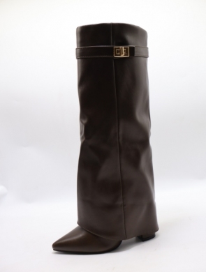 Kozaki damskie na obcasie (36-41) 8623 BROWN