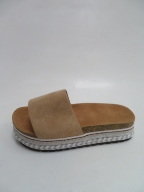 Klapki damskie na płaskim (36-41) 22-16 KHAKI