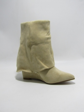 Kozaki damskie na koturnie (36-41) 1690A BEIGE