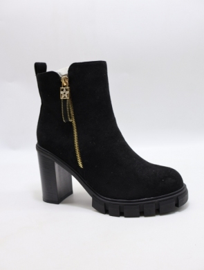 Botki damskie ocieplane na obcasie (36-41) 168-515 BLACK