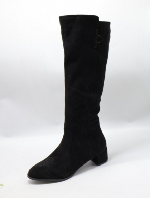 Kozaki damskie ocieplane na obcasie (36-41) B8372-1 BLACK