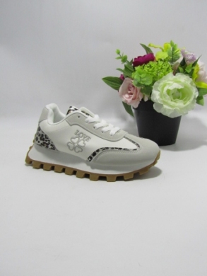 Buty sportowe damskie na płaskim (36-41) YH56 WHITE
