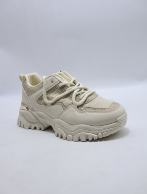 Buty sportowe damskie na płaskim (36-41) B2092 BEIGE