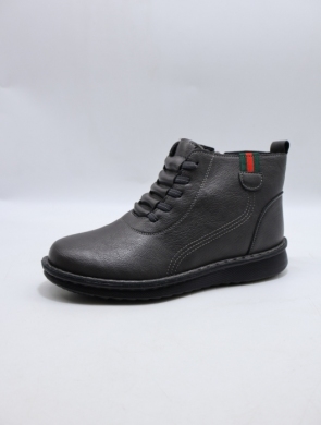 Botki damskie ocieplane na płaskim (36-42) 25303-2 GREY