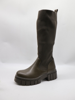 Kozaki damskie na płaskim (36-41) RQ438 GREEN