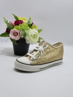 Trampki damskie na płaskim (36-41) B347 GOLD