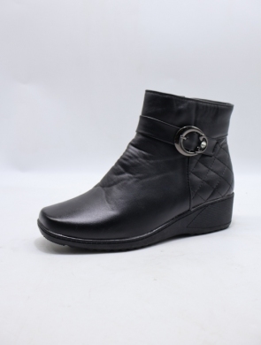 Botki damskie ocieplane na koturnie (37-42) B203 BLACK