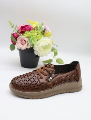 Buty sportowe damskie na płaskim (36-41) BK01-3 BROWN