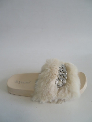 Klapki damskie z futerkiem (36-41) BG89 BEIGE