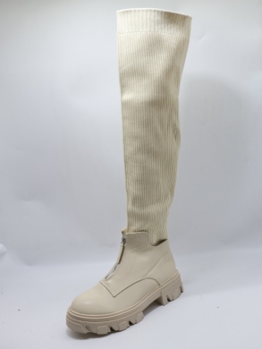 Kozaki damskie na płaskim (36-41) 9054 BEIGE