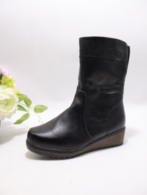 Botki damskie ocieplane na płaskim (36-41) 8082 BLACK