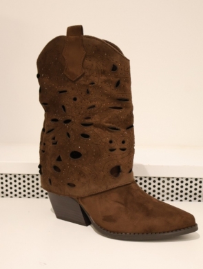 Botki damskie na obcasie (36-41) M1521 BROWN