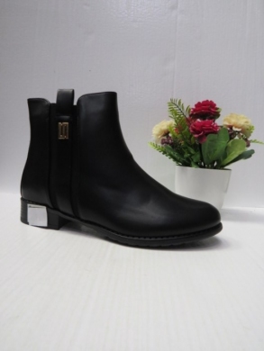 Botki damskie ocieplane na płaskim (36-41) H2178B PU/BLACK