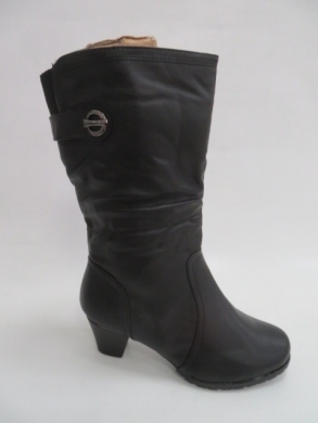 Kozaki damskie ocieplane na obcasie (39-41) 88177-62 BLACK
