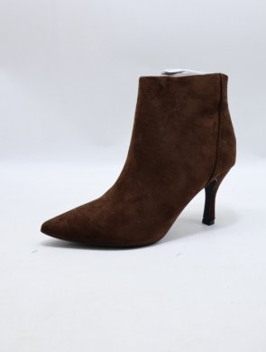 Botki damskie na szpilce (36-41) 8756 BROWN