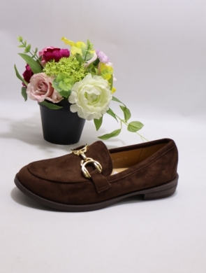 Mokasyny damskie na płaskim (36-41) H8-1027 BROWN
