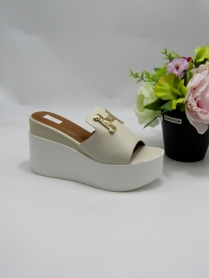 Klapki damskie na koturnie (36-41) FD005 BEIGE