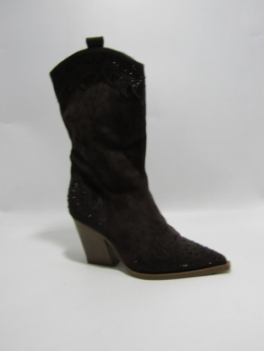 Kozaki damskie na obcasie (36-41) 9699A BROWN