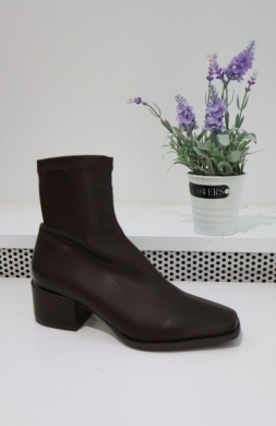 Botki damskie na obcasie (36-41) 2592A BROWN