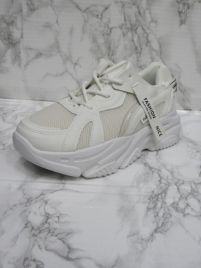 Buty sportowe damskie na płaskim (36-41) F-32 WHITE