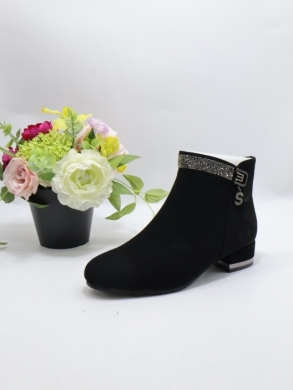 Botki damskie ocieplane na obcasie (36-41) DX2329 BLACK