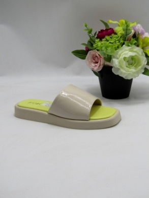 Klapki damskie na płaskim (36-41) XMTBL-07 BEIGE/YELLOW
